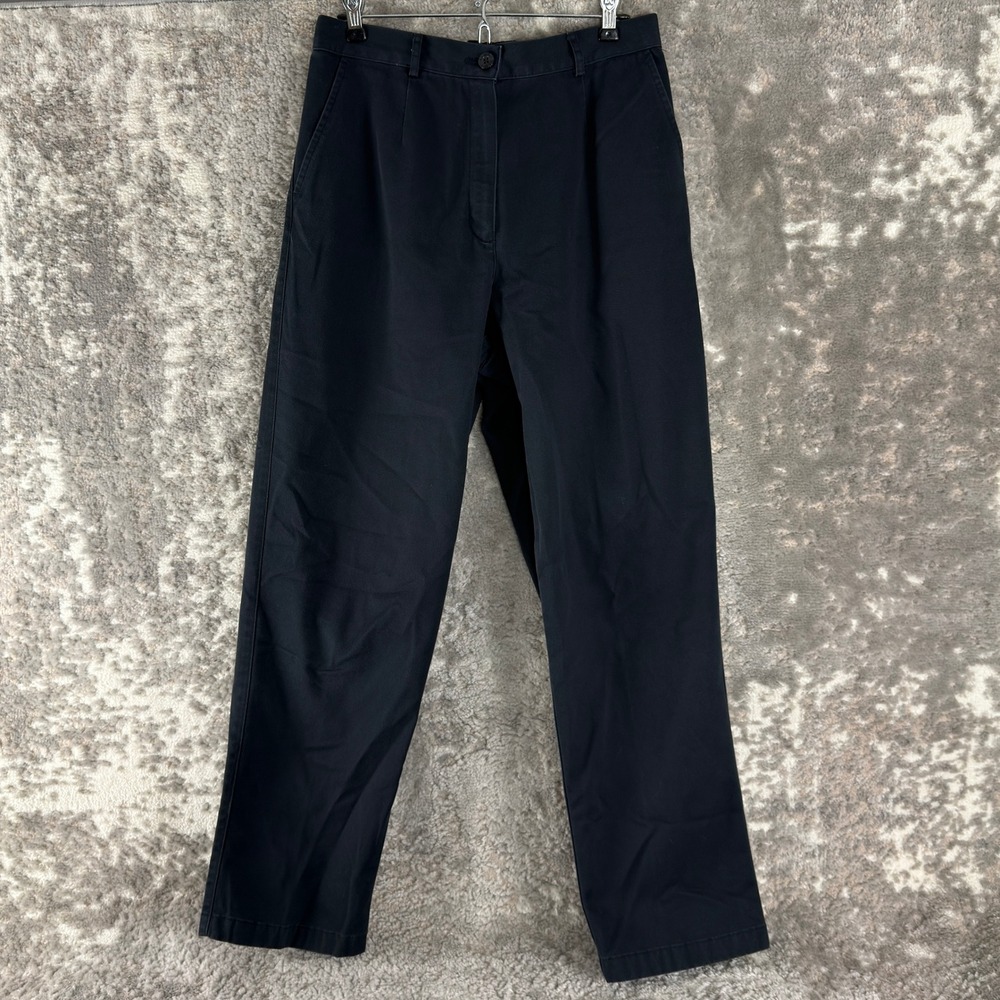 L.L.Bean‎ Size 12 Original Fit Chino Straight Leg Trousers Black Women